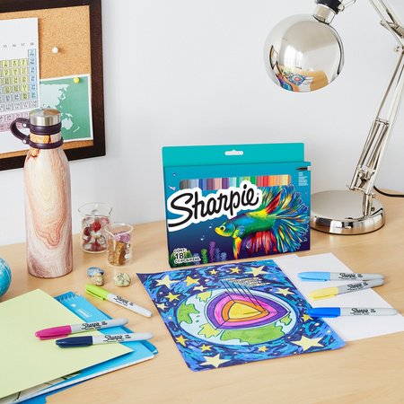 Marker Sharpie Fine Zestaw 18 kolorów – ryba – 2201230