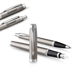 Zestaw Pióro wieczne i Długopis Parker IM Stal CT z grawerem