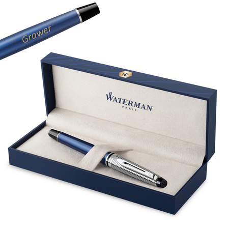 Pióro wieczne Waterman Expert Deluxe Metalic Niebieski CT (F) - 2187650 z Grawerem