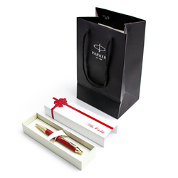 Zestaw Długopis Parker IM Red w pudełku prezentowym z torebką