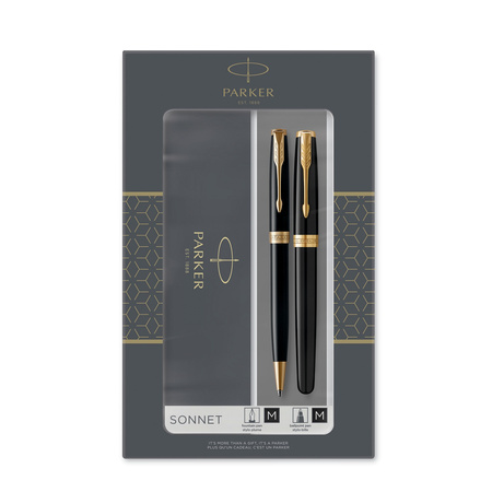 Zestaw Parker Pióro Wieczne + Długopis Sonnet Black GT 2093371