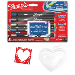 Kreatywne markery Akrylowe Sharpie kolory ziemi (końcówka stożkowa) 5 szt <p>/ Magnes / Serce do malowania / Walentynki