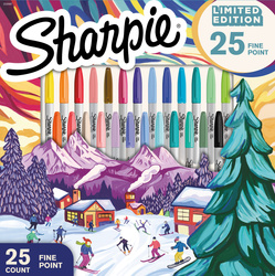 Markery permanentne Sharpie Fine mix kolorów 25 szt. EDYCJA SPECJALNA ŚWIĘTA 2025 - 2220997