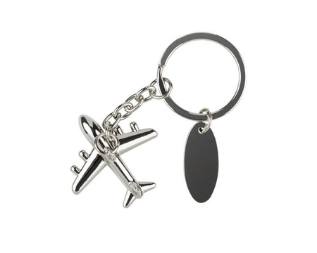 Brelok samolot 3D srebrny