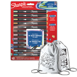 Zestaw Sharpie marker akrylowy 12 sztuk Kolory Ziemi z workiem do malowania