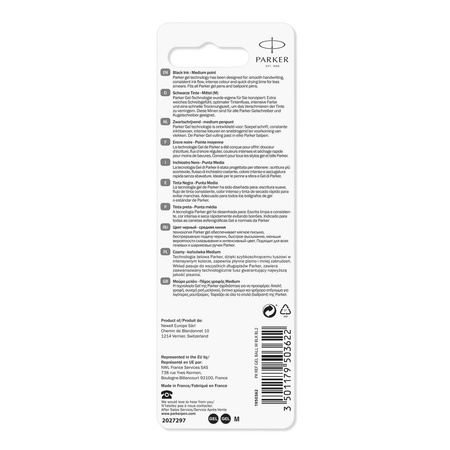 Wkład żelowy do długopisu Parker Czarny M 2szt. - 1950362