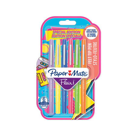 Flamastry Paper Mate Flair Retro Mix | końcówka medium (0,7 mm) | 6 sztuk - 2180626