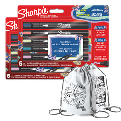 Zestaw Sharpie marker akrylowy 10 sztuk Kolory Ziemi z workiem do malowania