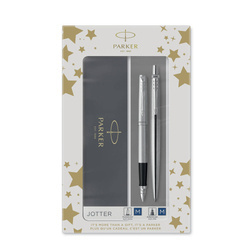 Zestaw Parker Pióro Wieczne + Długopis Jotter Stainless Steel CT 2093258