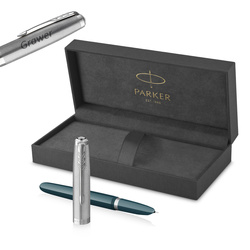 Pióro Wieczne Parker 51 Teal Blue CT (F) z grawerem