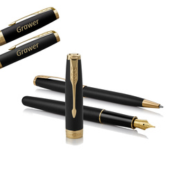 Zestaw Parker Pióro Wieczne i Długopis Sonnet Black GT z grawerem