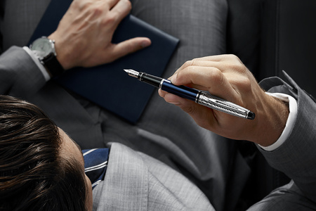 Pióro wieczne Waterman Expert Deluxe Metalic Niebieski CT (M) - 2187681