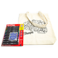 Zestaw Sharpie kreatywne markery akrylowe 12 kolorów z torbą Stworki do kolorowania