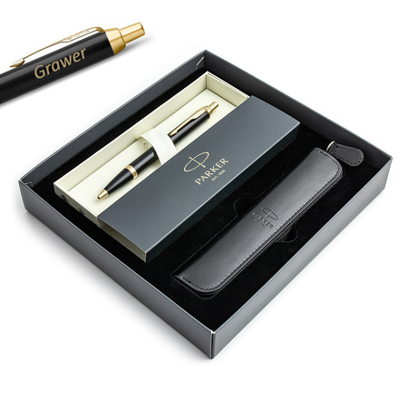 Długopis Parker IM Black GT z grawerem / etui / zestaw prezentowy