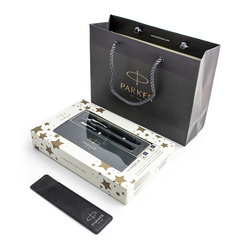 Zestaw Parker Pióro Wieczne i Długopis IM Black CT z etui i torebką prezentową