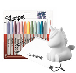 Markery Permanentne Sharpie Fine Mystic Gems + SKARBONKA i WOREK do pokolorowania GRATIS!