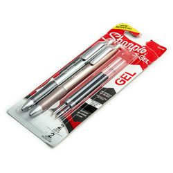 Długopisy żelowe Sharpie S-GEL METAL wkład czarny na blistrze 2 szt.