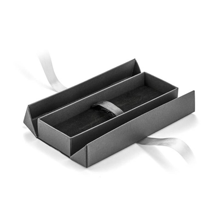 Pudełko na długopisy z kokardką szare