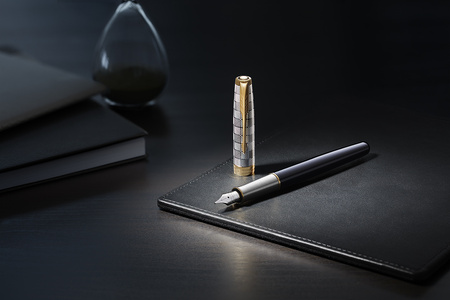 Pióro wieczne Sonnet Premium Metal & Black GT (F) 18K z grawerem