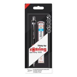 Ołówek automatyczny Rotring Tikky Czarny - Zestaw Z Grafitami Oraz Gumką