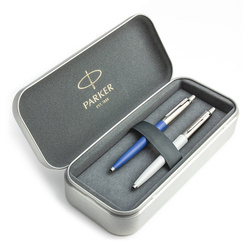 Zestaw prezentowy długopis Parker Jotter Originals Niebieski i Perłowy z metalowym etui