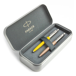 Zestaw prezentowy długopis Parker Jotter Originals Żółty i Beżowy z metalowym etui