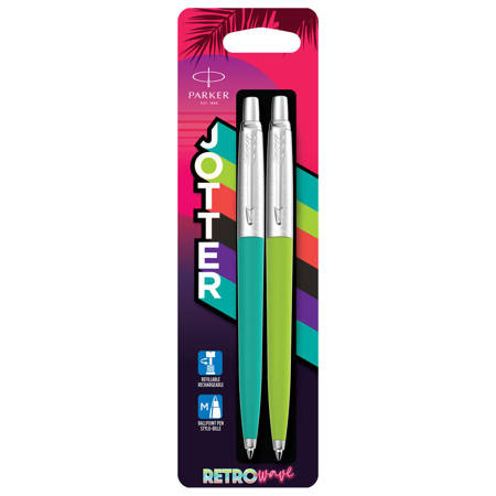 2 x Długopis Parker Jotter Originals 80's Retro Wave zielony + turkusowy - 2186315