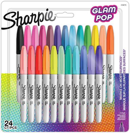 Markery permanentne Sharpie Fine Glam Pop 24 kolory - 2198779