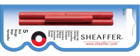Naboje do Pióra Wiecznego Sheaffer (5 Na Blistrze) Czerwone - SH96340