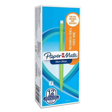 Ołówek automatyczny Paper Mate Non-Stop | 0,7 mm | HB #2 | różne kolory | 12 sztuk