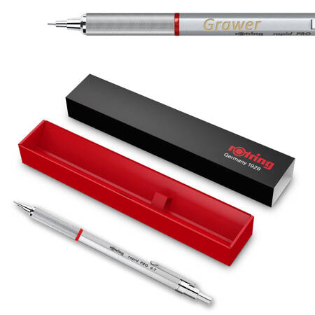 Rotring Rapid Pro precyzyjny ołówek 0,7 srebrny z grawerem