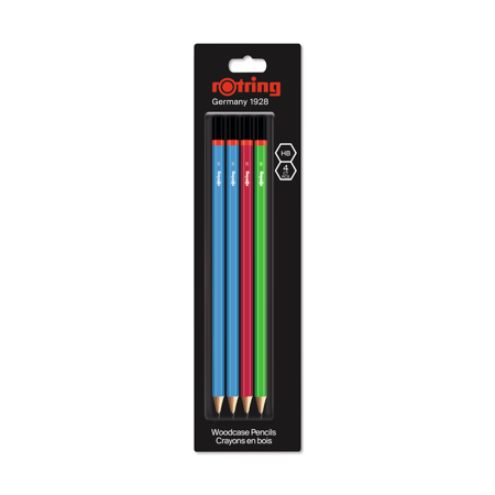 Zestaw Ołówków Rotring Core Niebieski Czerwony Zielony HB 4szt.