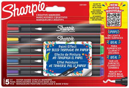 Zestaw Sharpie kreatywne markery akrylowe 5 kolorów - 2201069